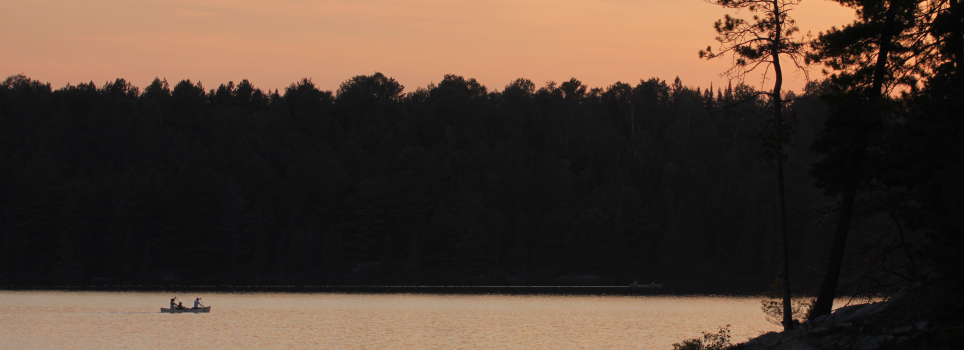 canoeing at dusk