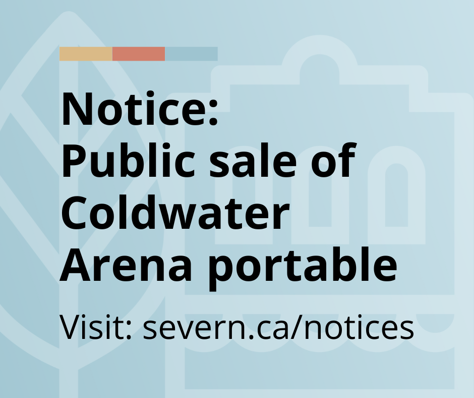 Notice of public sale of the Coldwater Arena portable