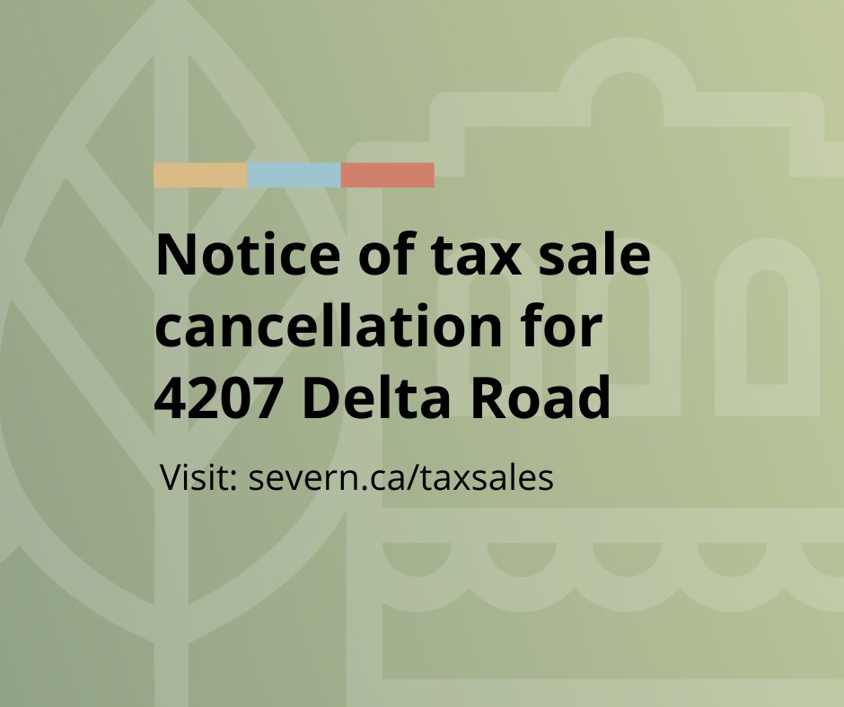 Notice of tax sale cancellation for 4207 Delta Road