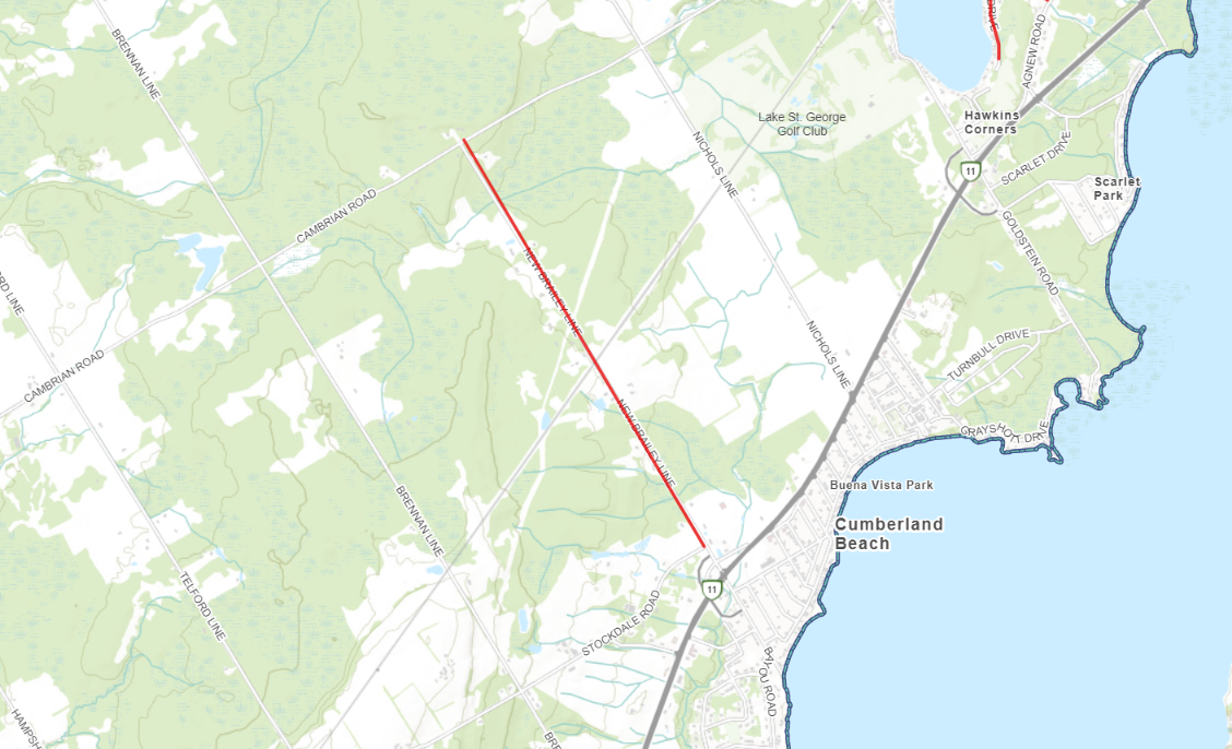 map of the work area on New Brailey Line