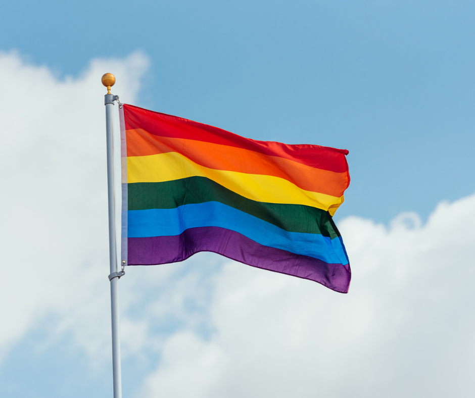 Pride flag flying above the Township's Administration Office