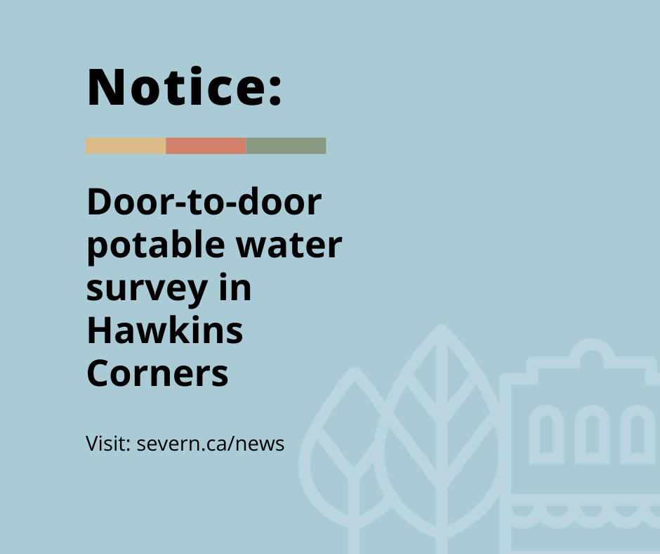 Notice of door-to-door survey in Hawkins Corners