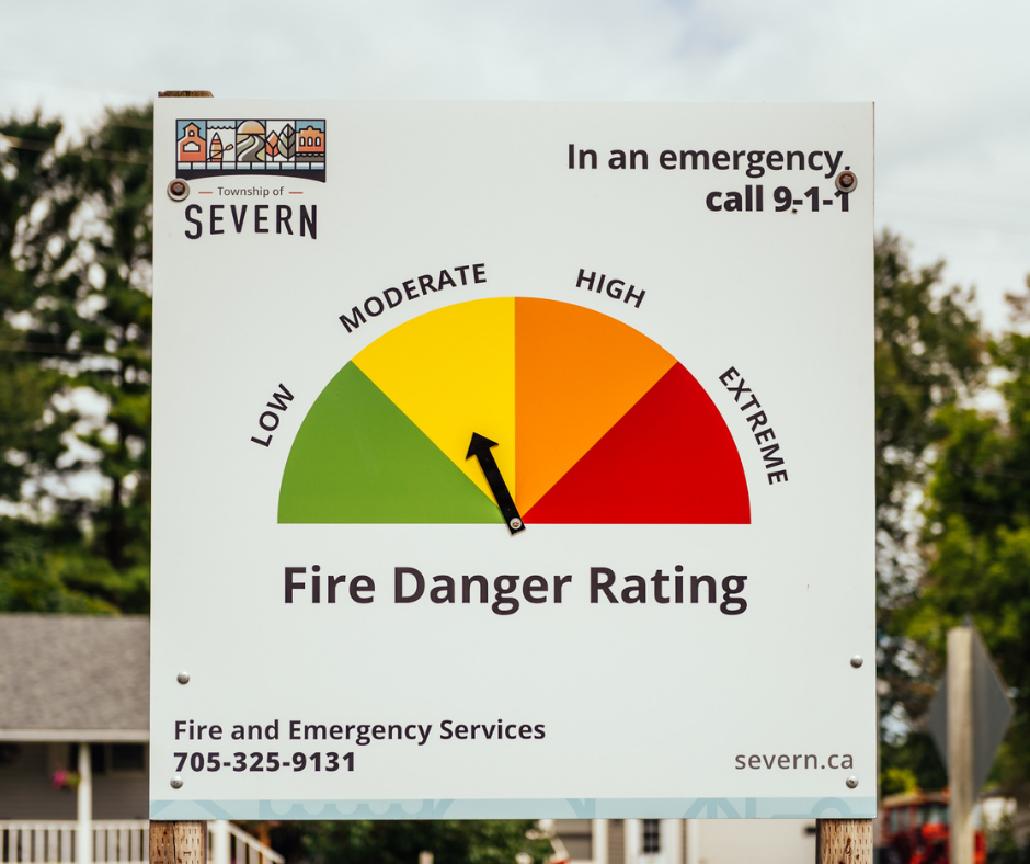 Moderate fire danger rating in Severn