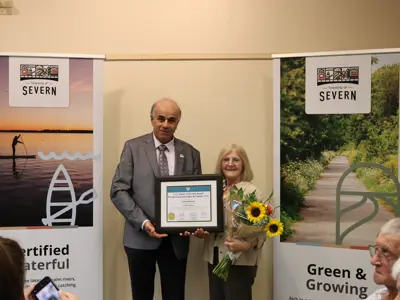 Mayor Burkett and 2025 Senior of the Year award recipient Cathy Westcott